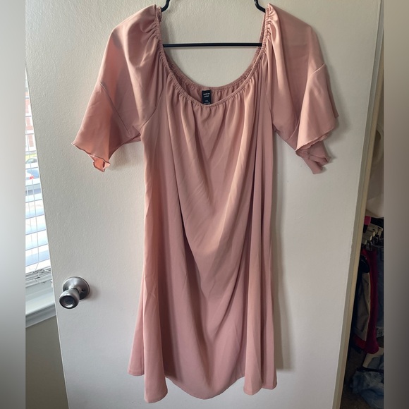 Pink Ruffled Smocked Mini Sundress - Picture 3 of 4